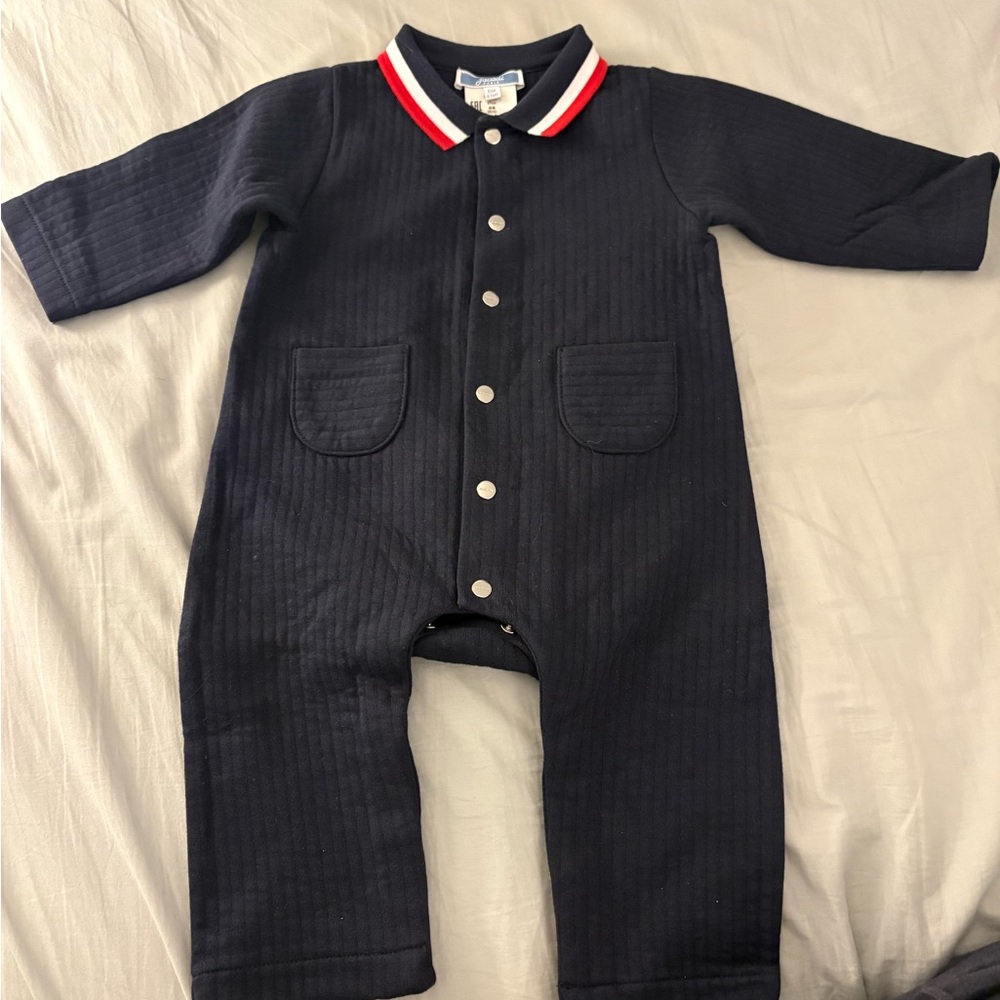 Jacadi baby boy jumpsuit in quilted jersey